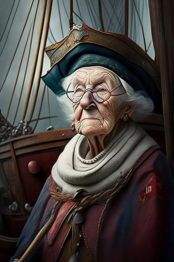 old woman captain of medival ship