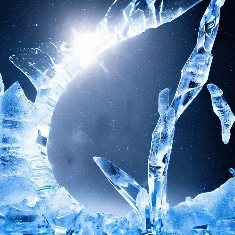 celestial, reflection, ice crystals, snow, icicles