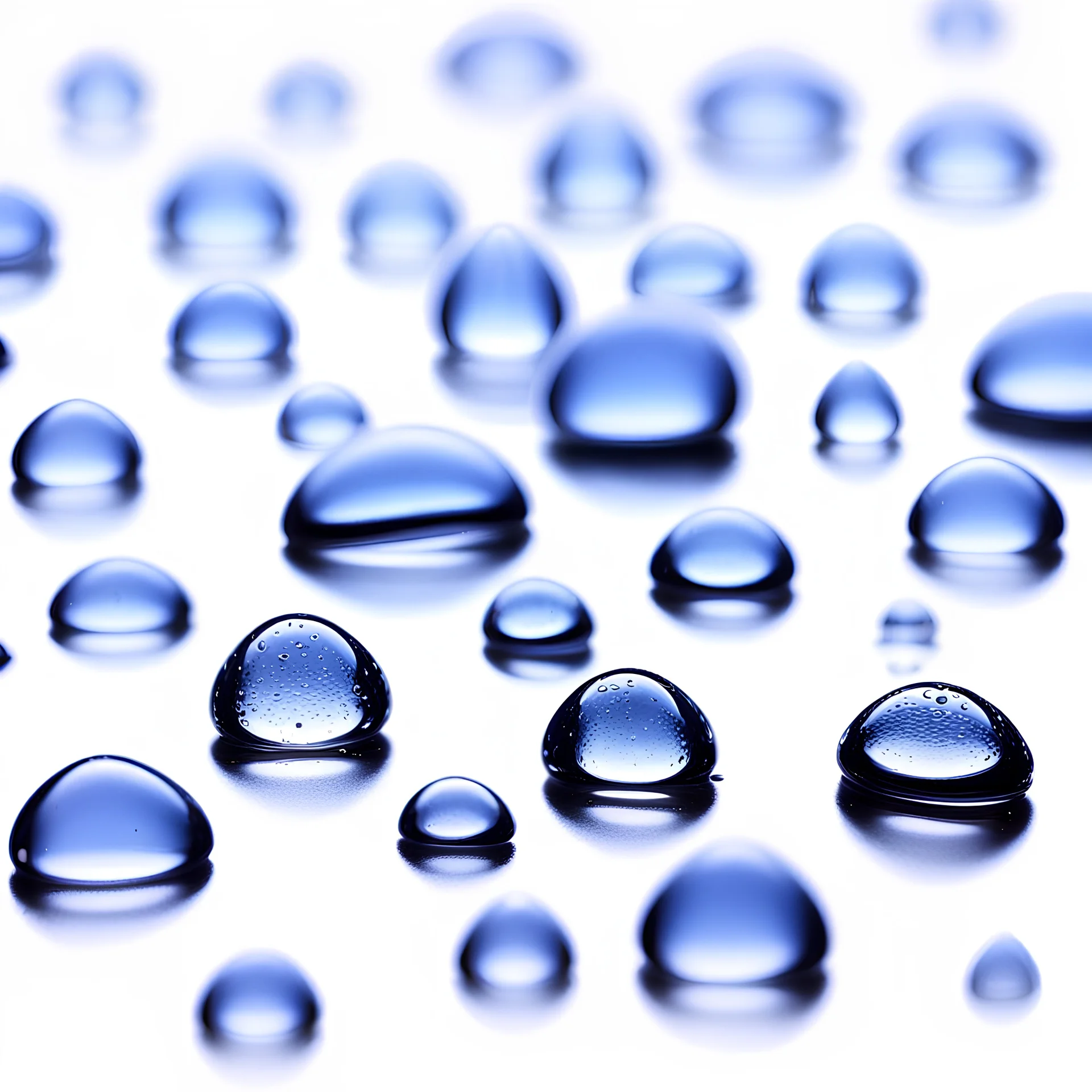 studio photo of a drop of water on a white background