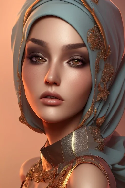 Seductive outfit, hijab portrait, 8k resolution, flower head and body, beautiful