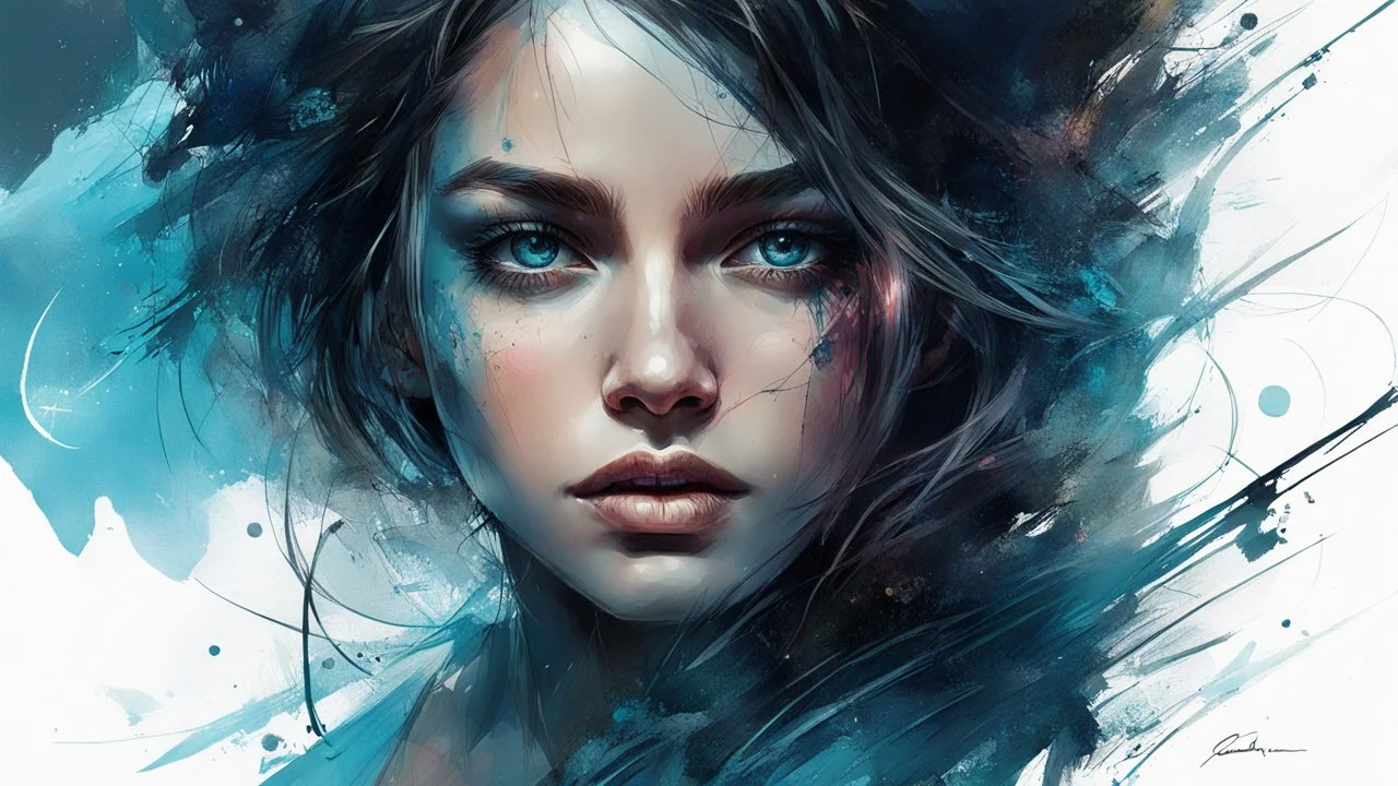 abstract beauty, centered, looking at the camera, approaching perfection, dynamic, moonlight, highly detailed, digital painting, artstation, concept art, smooth, sharp focus, illustration, art by Carne Griffiths and Wadim Kashin