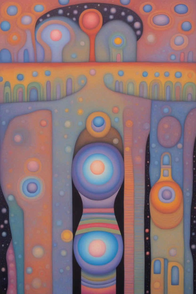 Every mind contains the whole universe; Neo-Figurative Art; fabulously detailed; Transcendent; Hundertwasser; Alan Kenny; beautiful glittery pastels