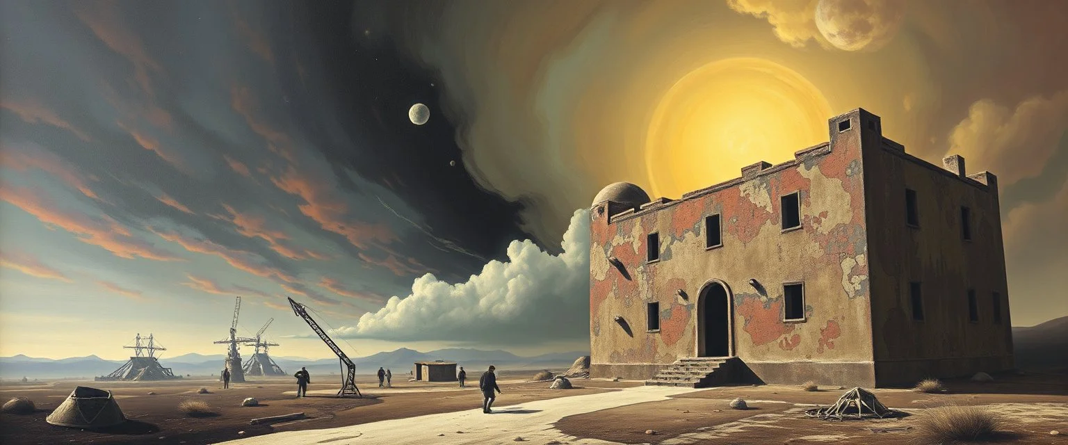 master oil painting by Escher, sodom in the style of Fallout 4