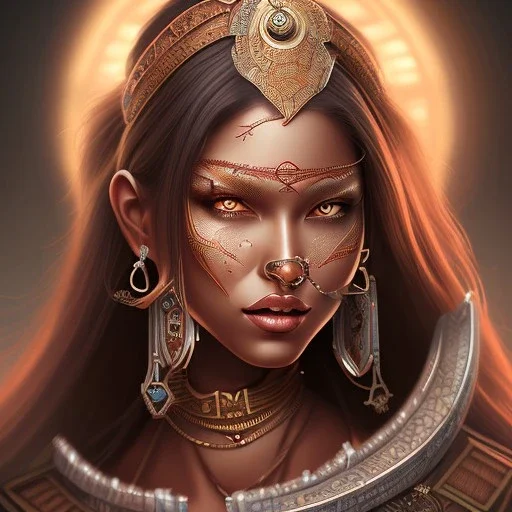 fantasy setting, insanely detailed, woman, dark-skinned, indian