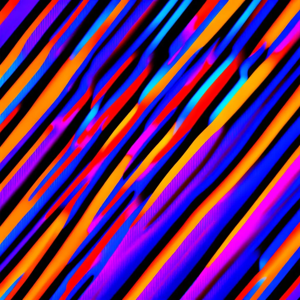 Red Orange Blue Purple (1 Inch) Thick Gradient Vertical Neon Strips With Black Background.