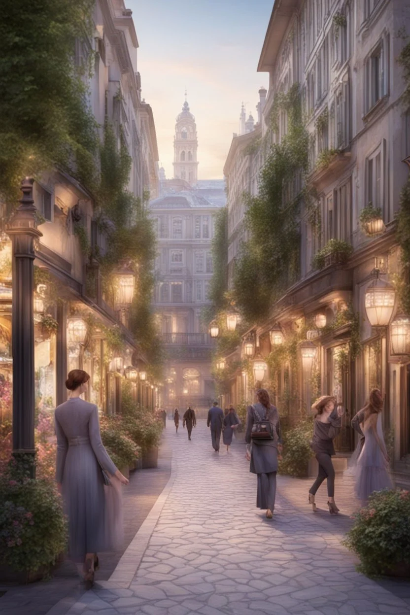 the design of a pedestrian street environment in the romantic and fabulous style