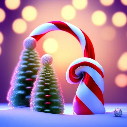 Kodak portra 4 0 0, candy cane,bokeh, utra realistic,highly detailed, masterpiece, sharp focus,volumetric lighting, Vibrant, color Scheme, forest,ultra photoreal,hypermaximalist, unreal engine, HDR, UHD, 64K --v 4