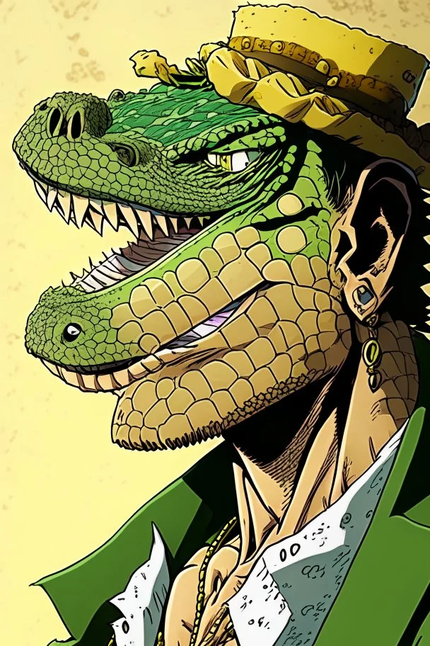 A comic portrait of Crocodile, from One Piece