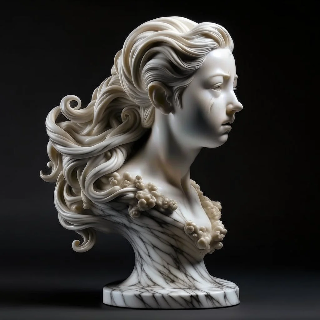 female marble sculpted hair Alex Malif