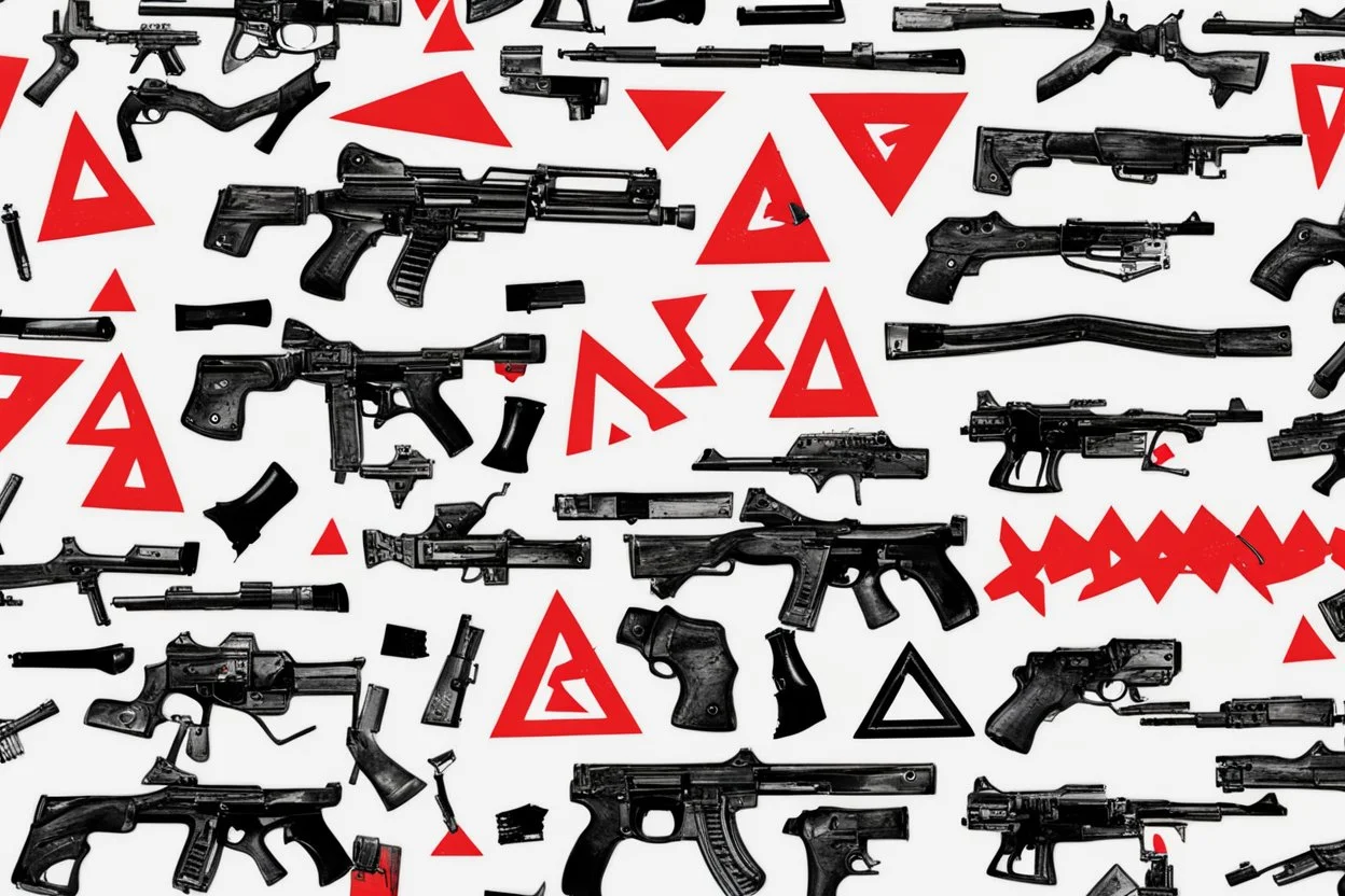 palestine guns and upside down red triangle