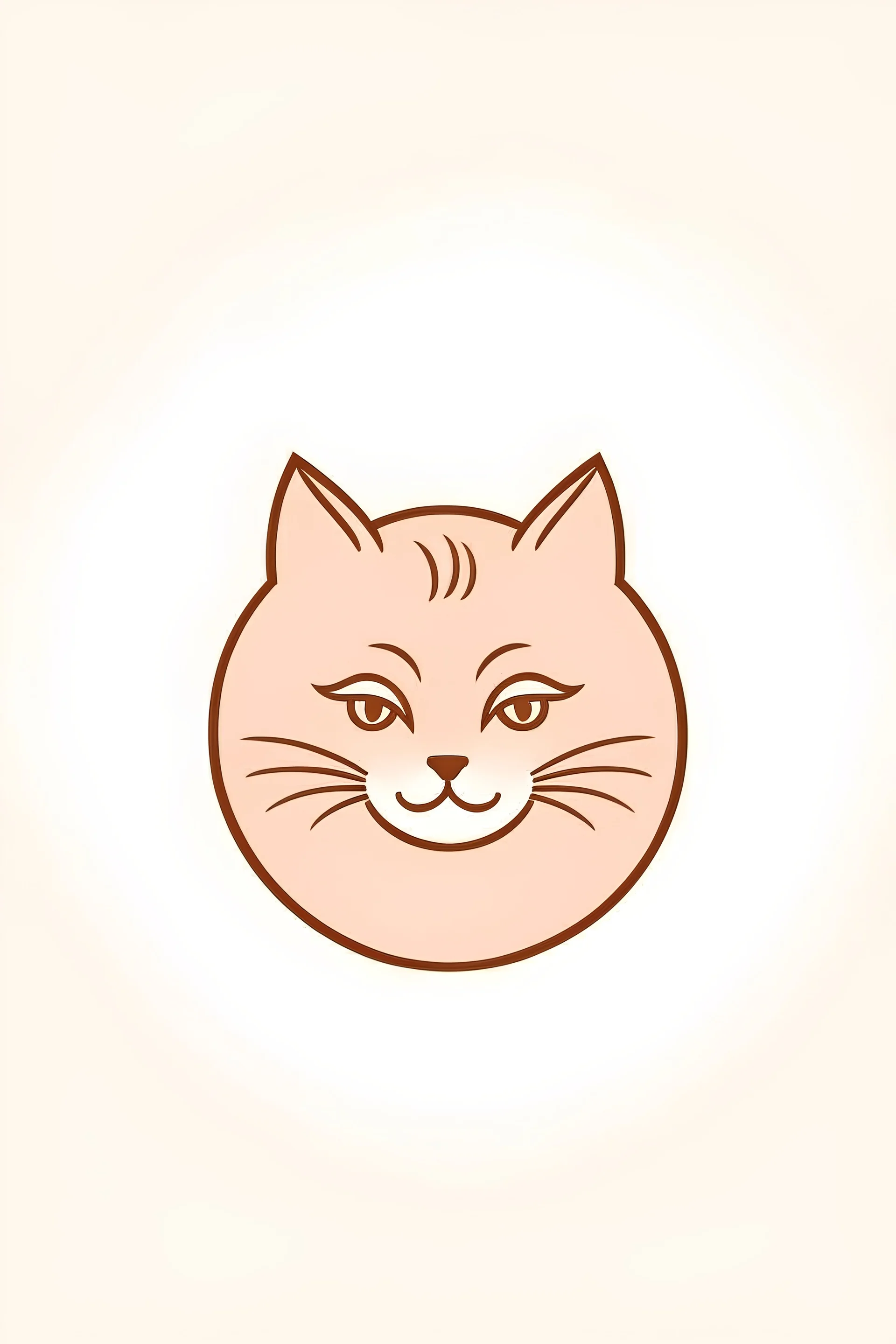 Create a logo, minimalist in style, with a fine line, that shows the face of a kitten.