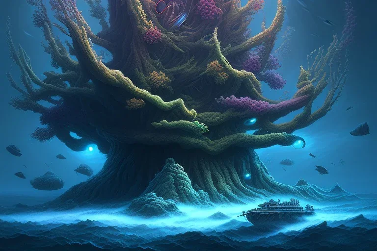 deep sea tree landscape