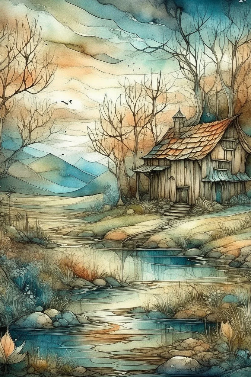 The place where the Dream and its followers live. Watercolor, fine drawing, beautiful foret, pixel graphics, lots of details, pastel aqua colors, delicate sensuality, realistic, high quality, work of art, hyperdetalization, professional, filigree, hazy haze, hyperrealism, professional, transparent, delicate pastel tones, back lighting, contrast, fantastic, nature+space, Milky Way, fabulous, unreal, translucent, glowing