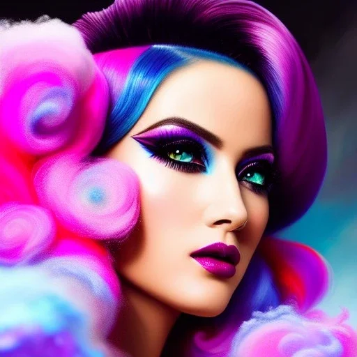 Ultra detailed fullbody Portrait in oil on canvas of beautiful lady with Dynamic CottonCandy Filigree Hair,intense stare,extremely detailed digital painting, extremely detailed face,crystal clear Big eyes, mystical colors ,perfectly centered image, ,perfect composition, rim light, beautiful lighting,masterpiece,16k, stunning scene, raytracing, anatomically correct, in the style of robert e howard and Ken Kelley and Ohrai Noriyoshi and Simon Bisley and tomzj1