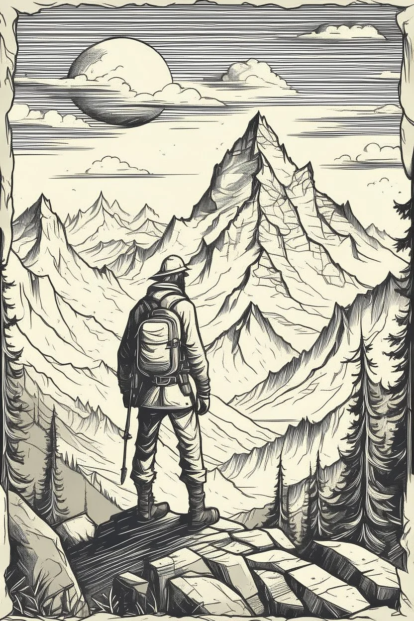 Art illustration mountain warehouse without man