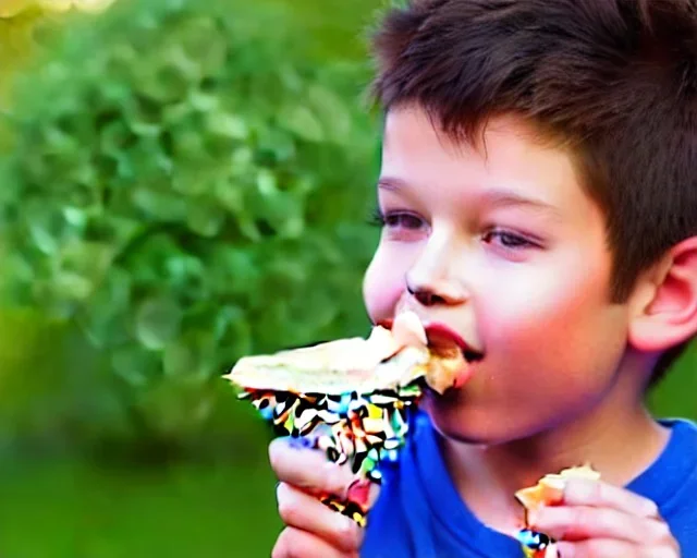 kid eating ice cream cone