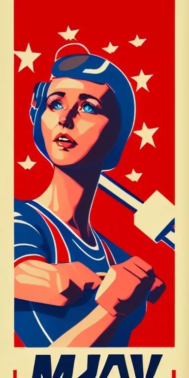 gym leader Sabrina soviet union propaganda poster