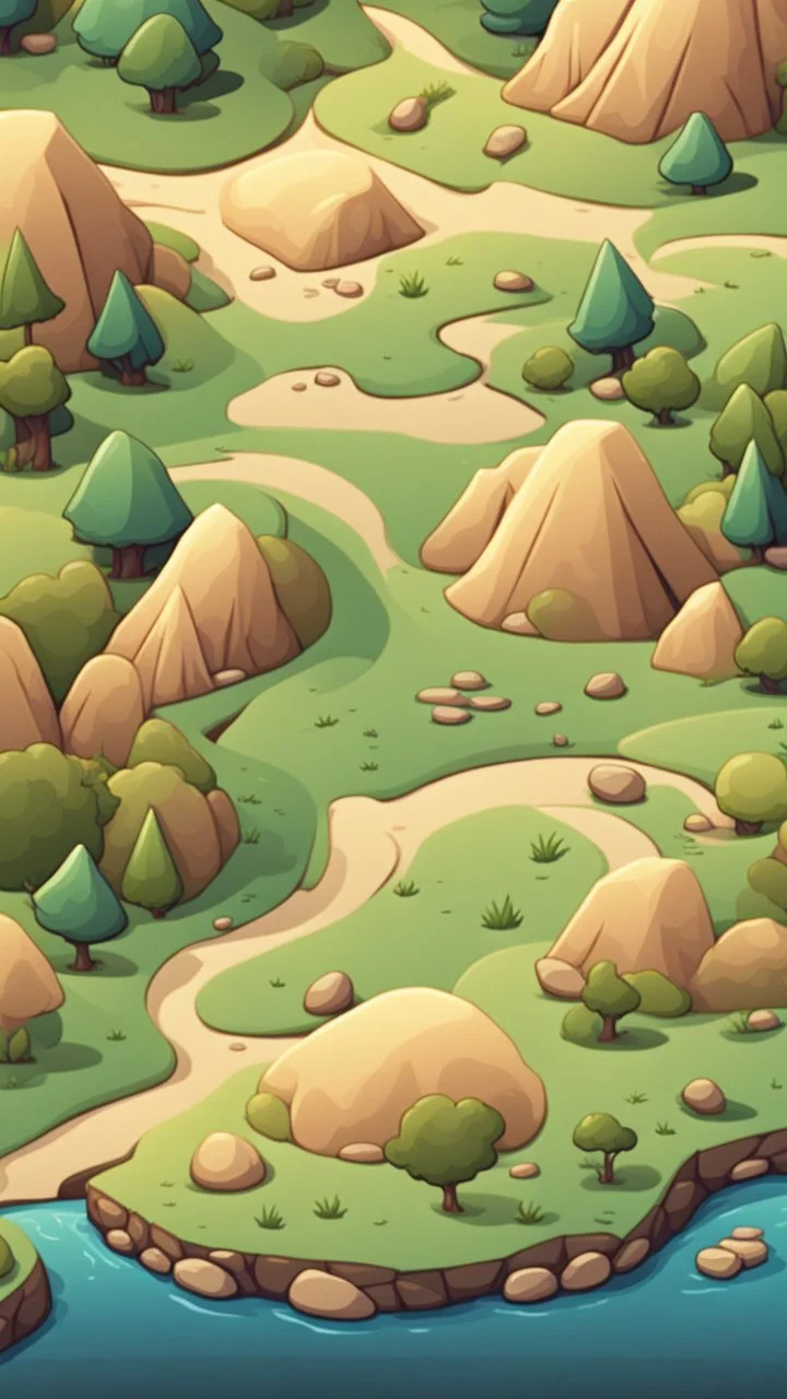 background, cartoon, top down landscape