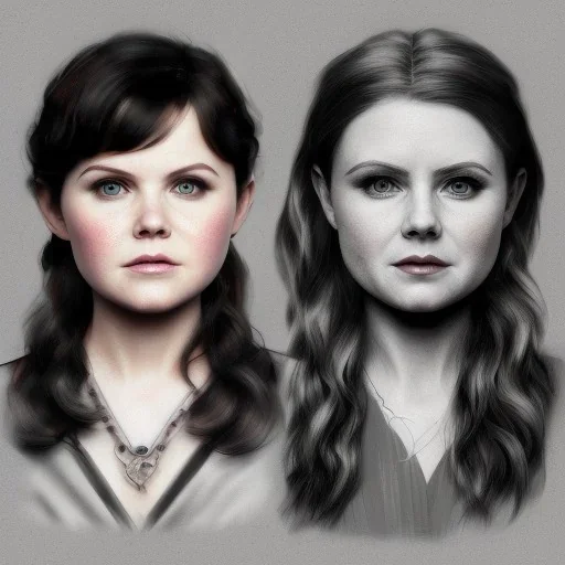 Drawing of ginnifer goodwin+amy adams+emily watson, lego, steampunk, detailed, 8K