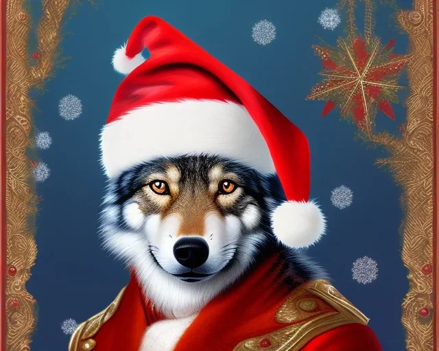 Christmas Wolf Cat