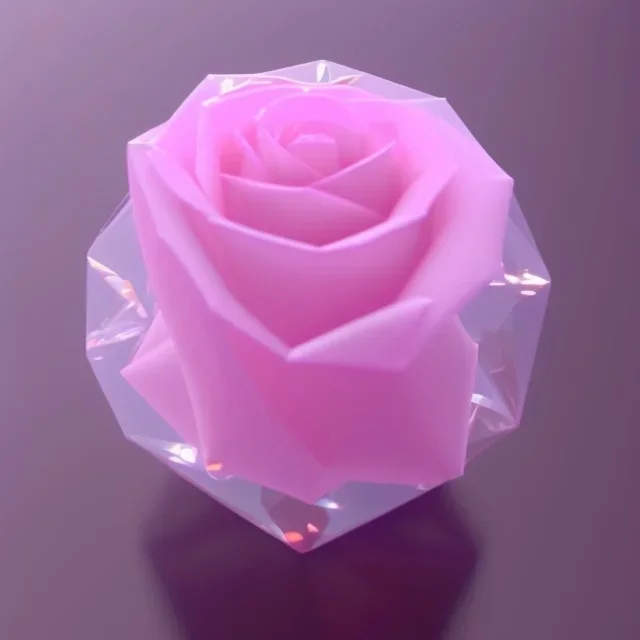 transparent multicolor crystal rose