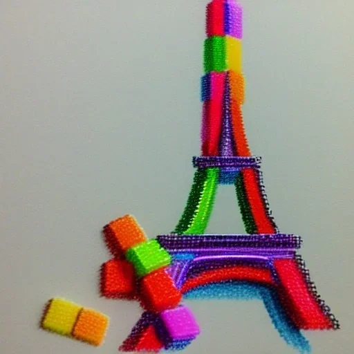 concept art, eifel tower made of candies