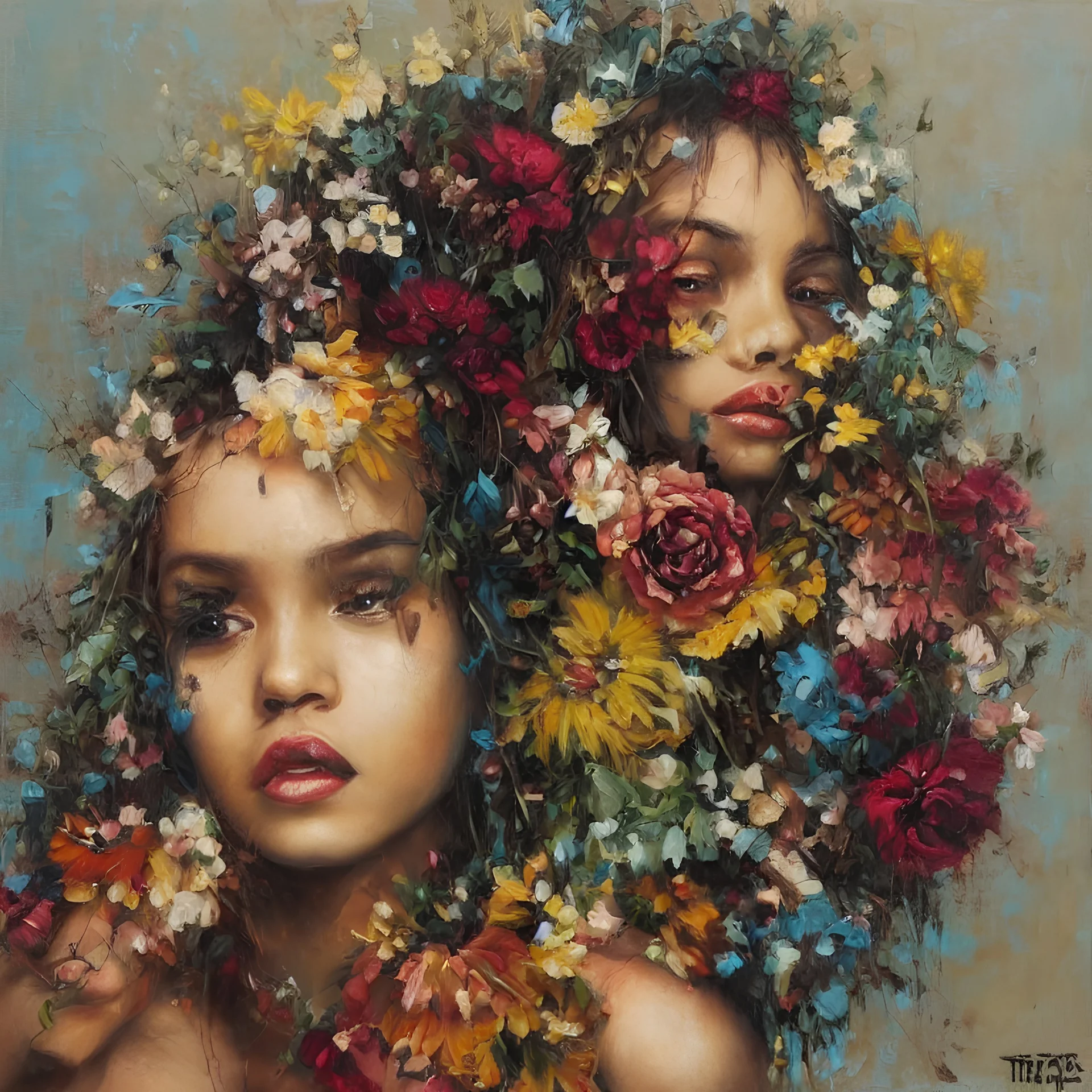 Flowers painted by Tim Okamura