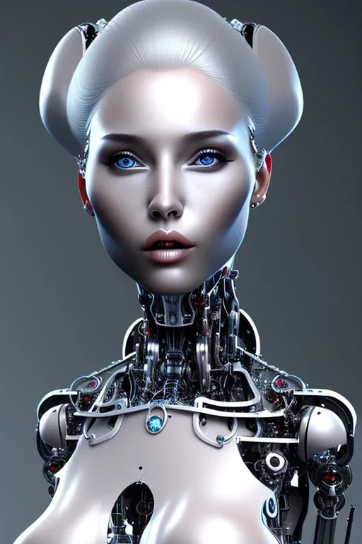 Sexy female robot face