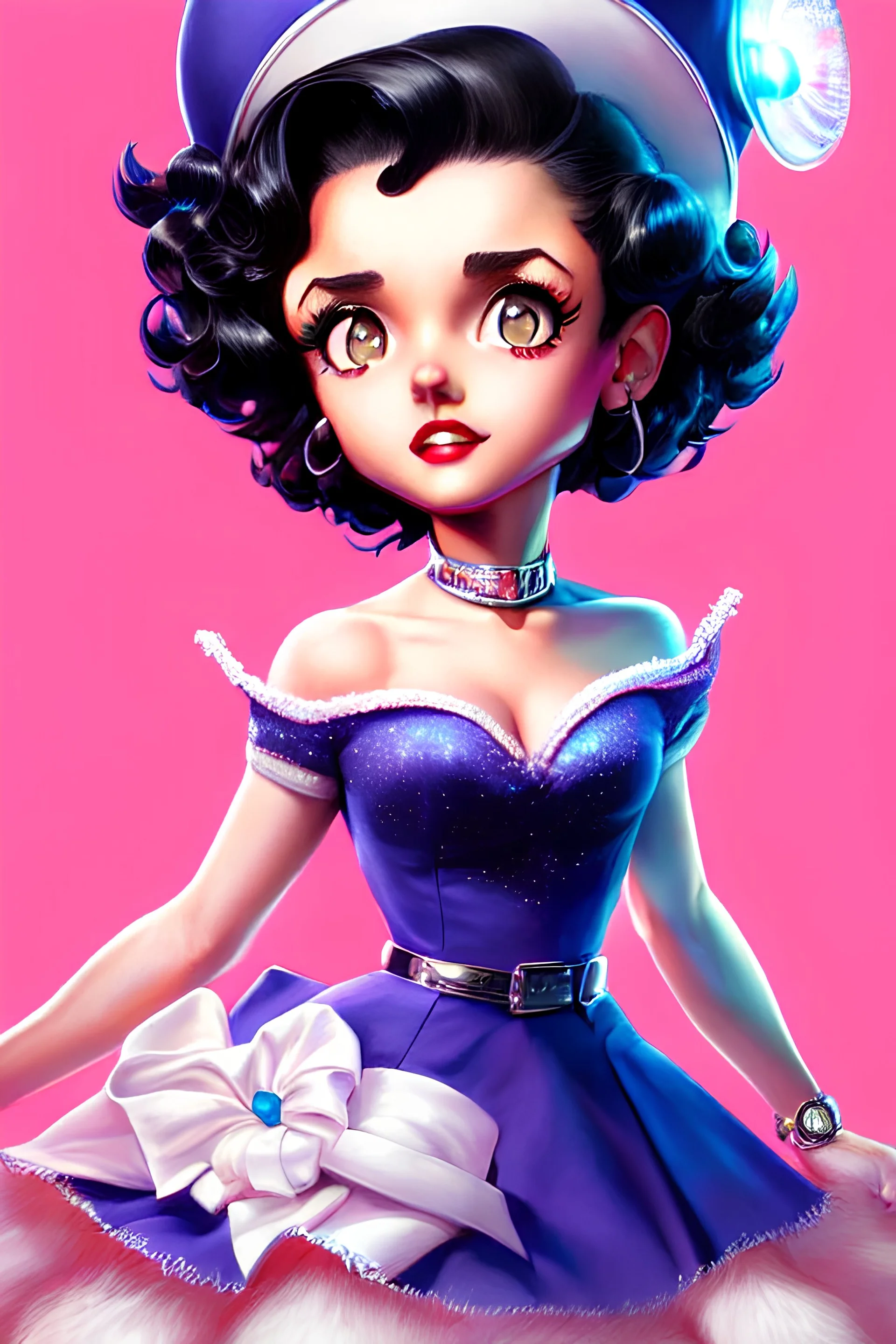 hyper realist, hyper detailed, stunning, betty boop, powerful, awesome, award winning, masterpiece, by rossdraws and artgerm and wlop and greg rutkowski