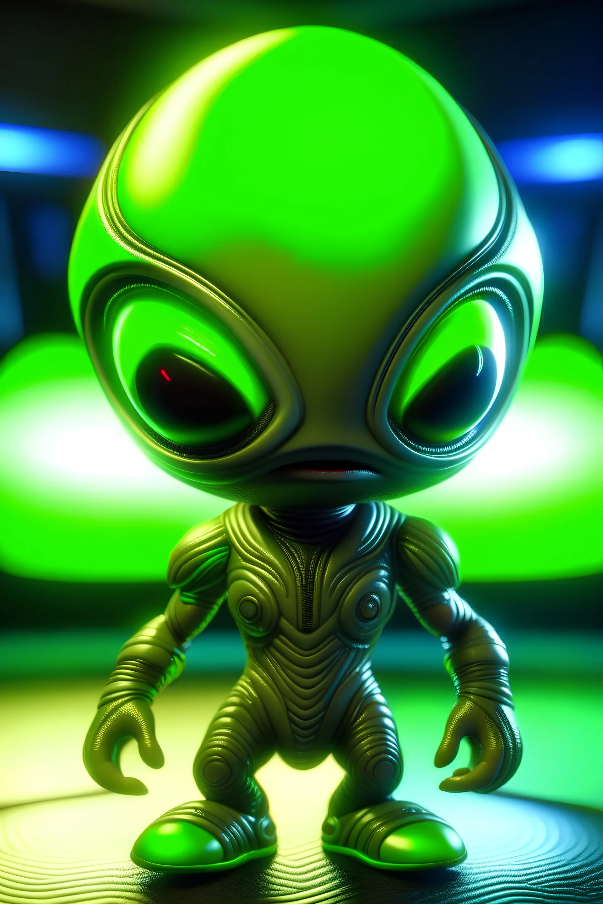 chibi style alien ,3d 4k octane render, smooth, sharp focus, highly detailed, unreal engine 5,