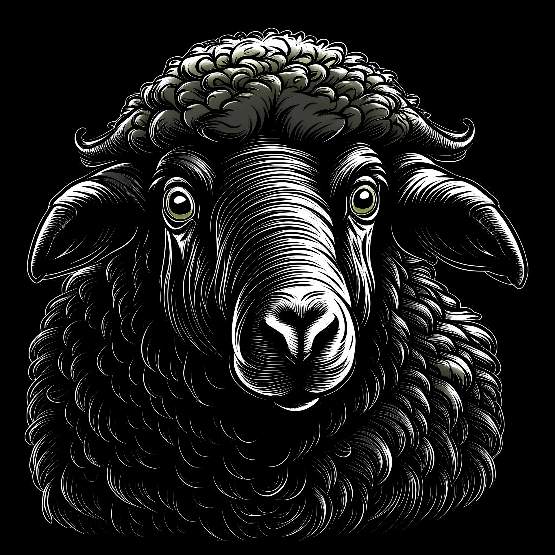 medio perfil caricatura oveja negra rebelde estilo Fontanarrosa