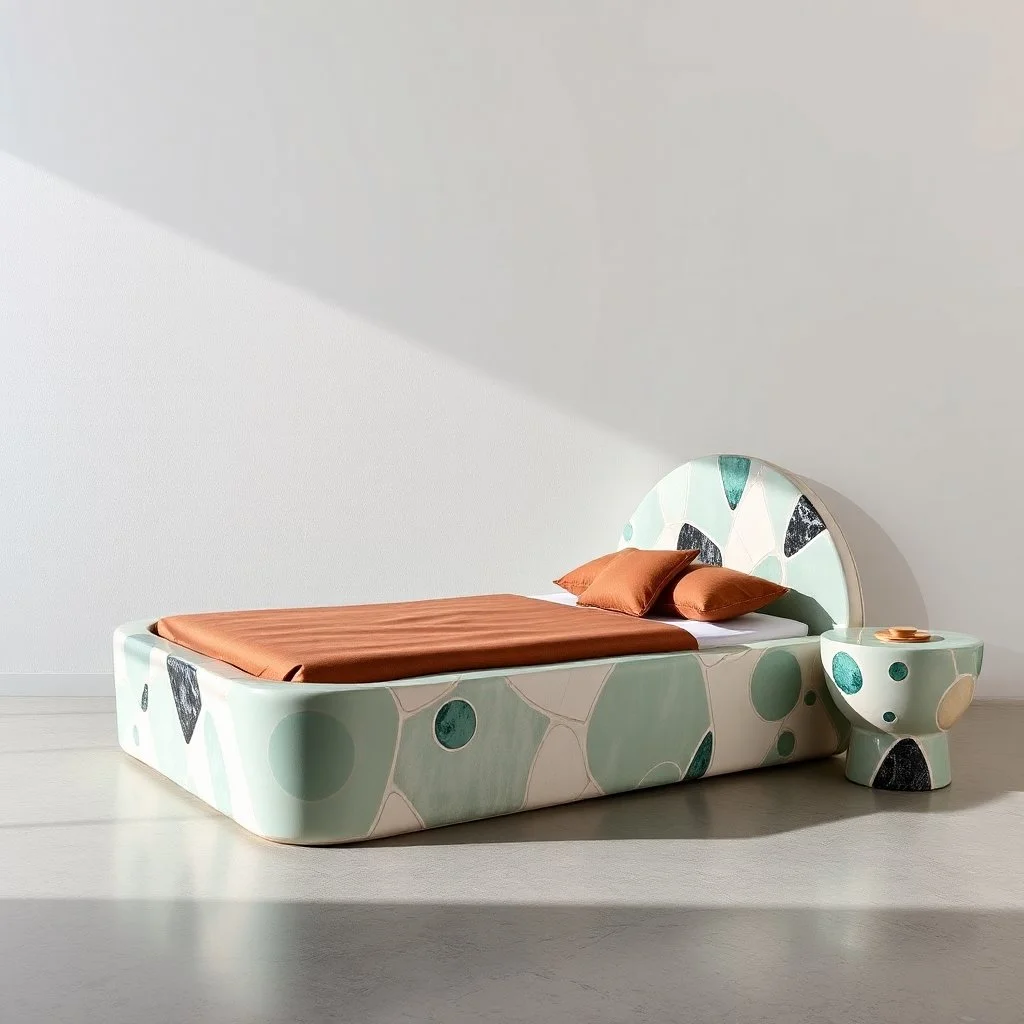 A. Bed made of ceramic