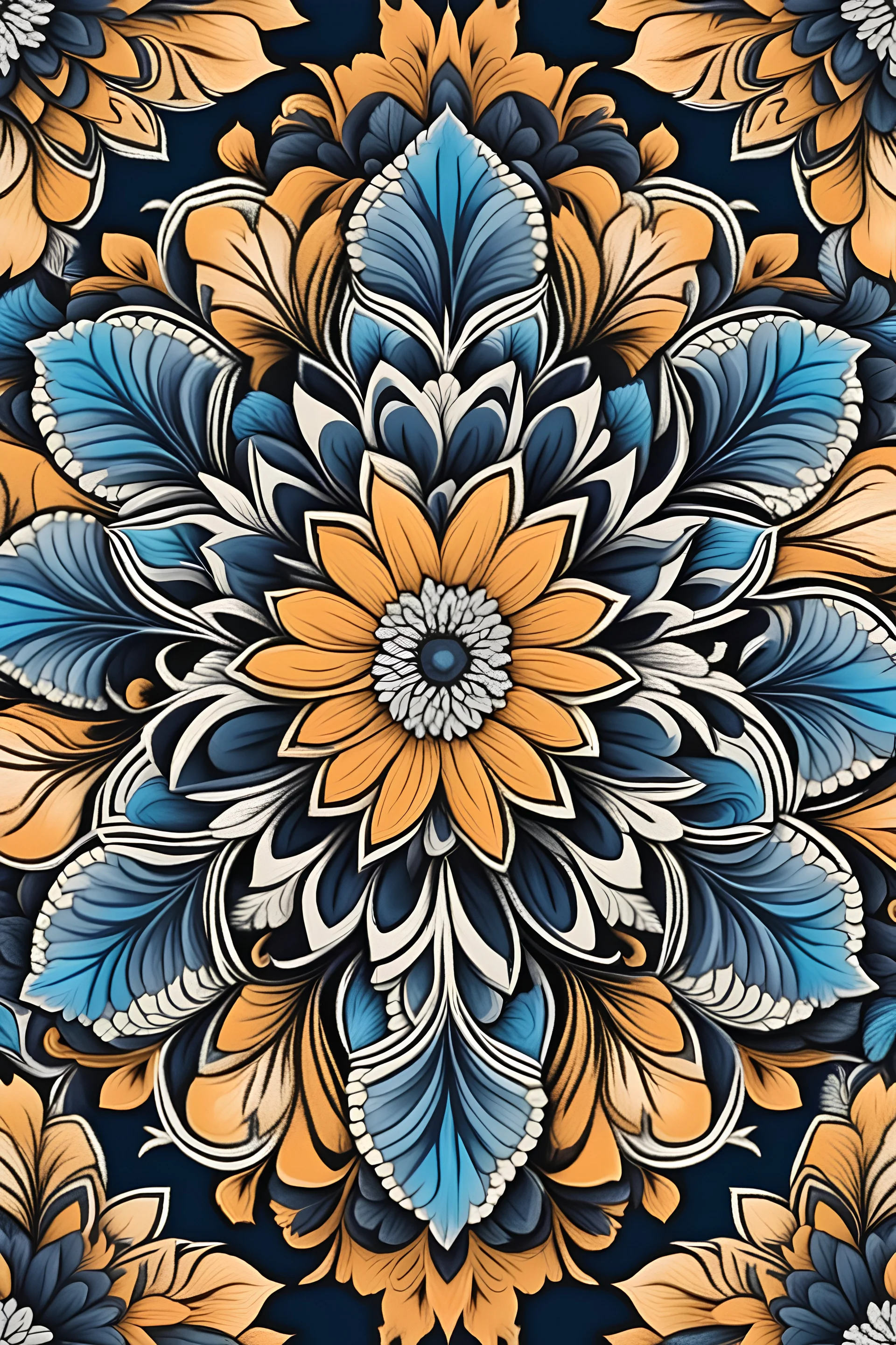 seamless floral pattern mandala colour design background