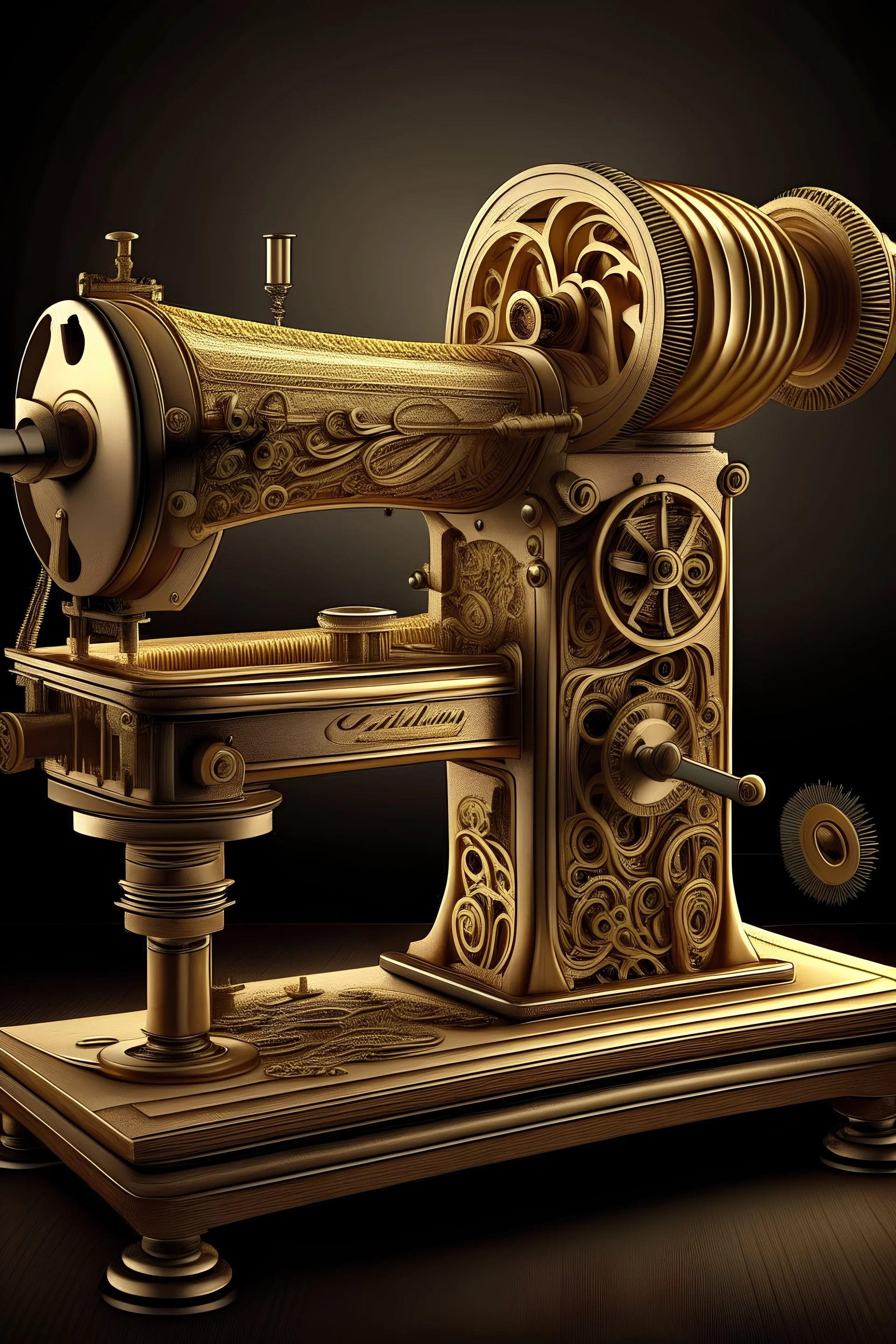 pasta machine churning out words - steampunk style