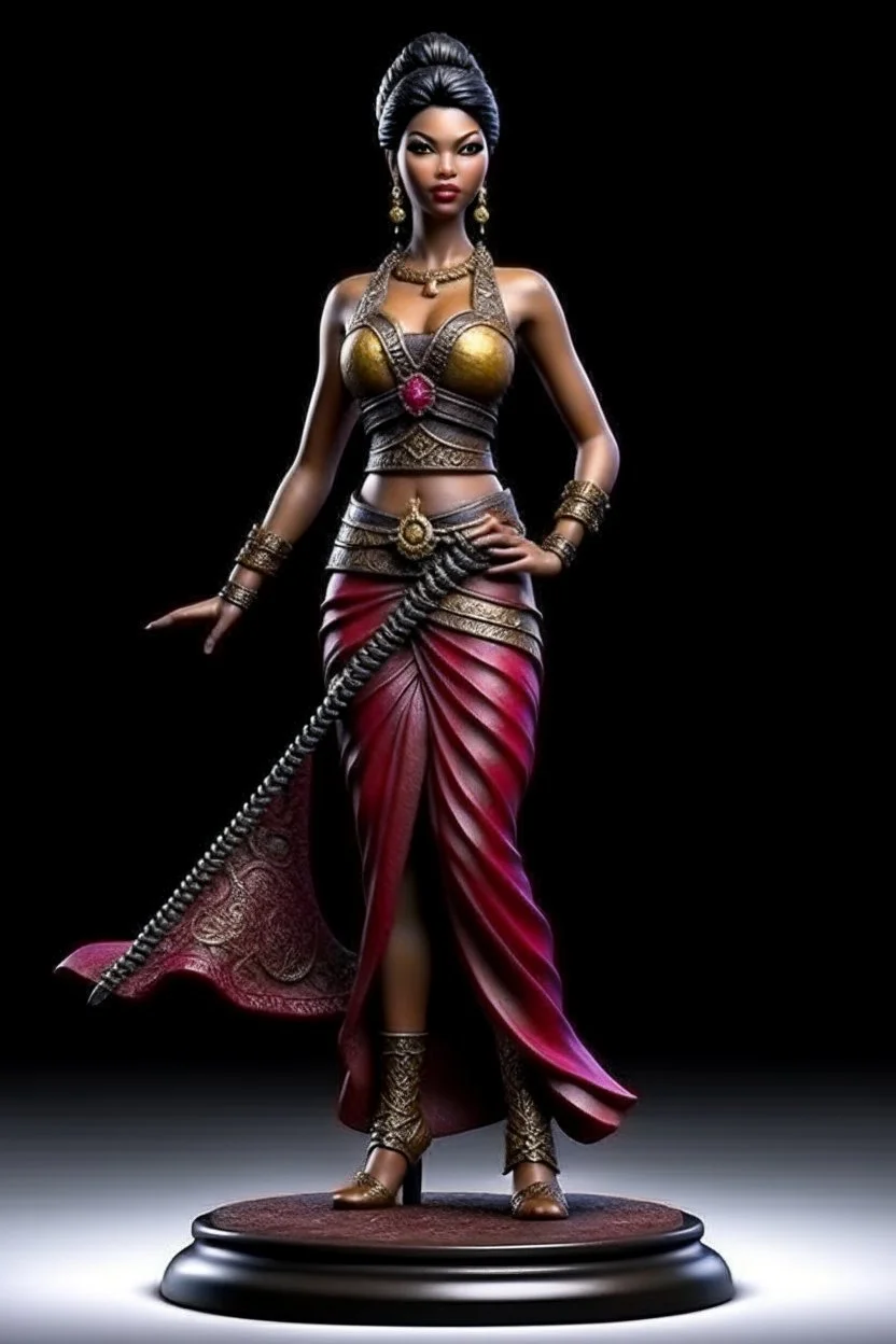 tabletop role-playing miniature of a beautiful women Indonesia. full body. concept art hyperrealism, 4k, realistis