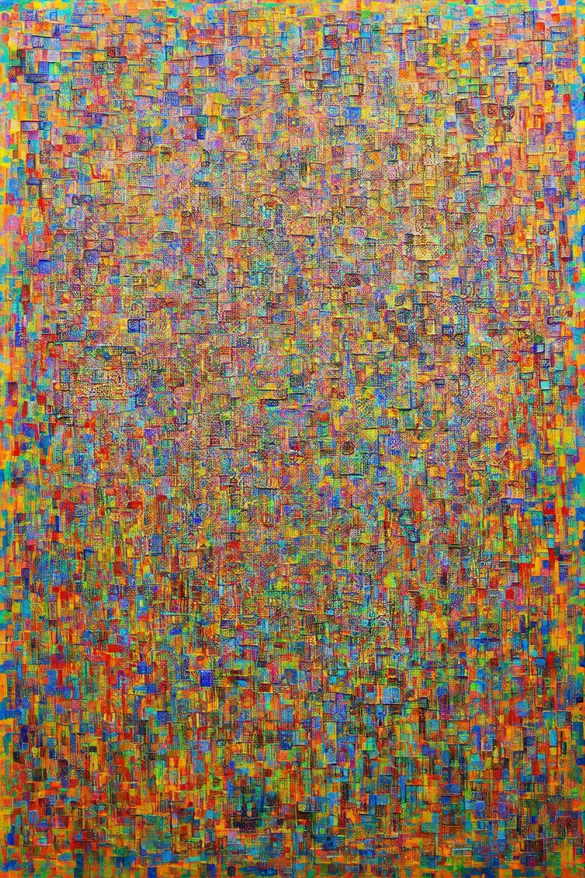 Infinite abundance exists wtihin you; a painting with an admixture of Paul Klee and Hundertwasser
