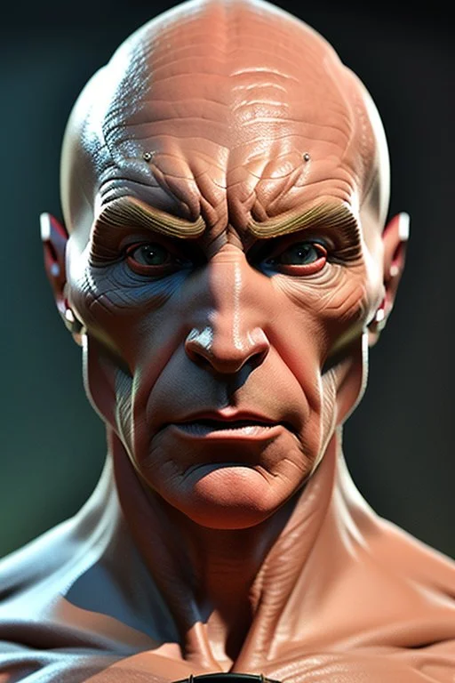 Beast, realistic, 8k, cinematic, in the style of Captain Picard from Star Trek TNG, dramatic light, full body, cinematic, photo realistic, portrait Photography, Depth of Field, hyper-detailed, beautifully color-coded, insane details, intricate details, beautifully color