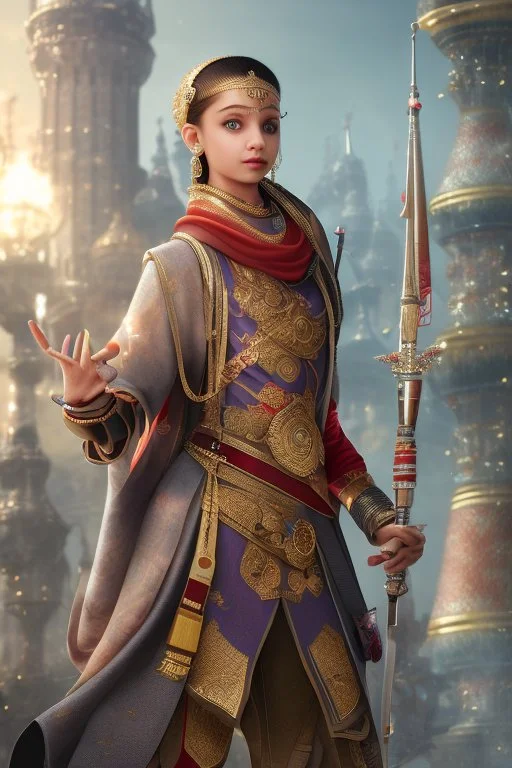 Opening shot: A noisy public place with a small and tense crowd gathered around Dr. Shumukh, a 10-year-old girl, a fierce and confident business leader Arabian style