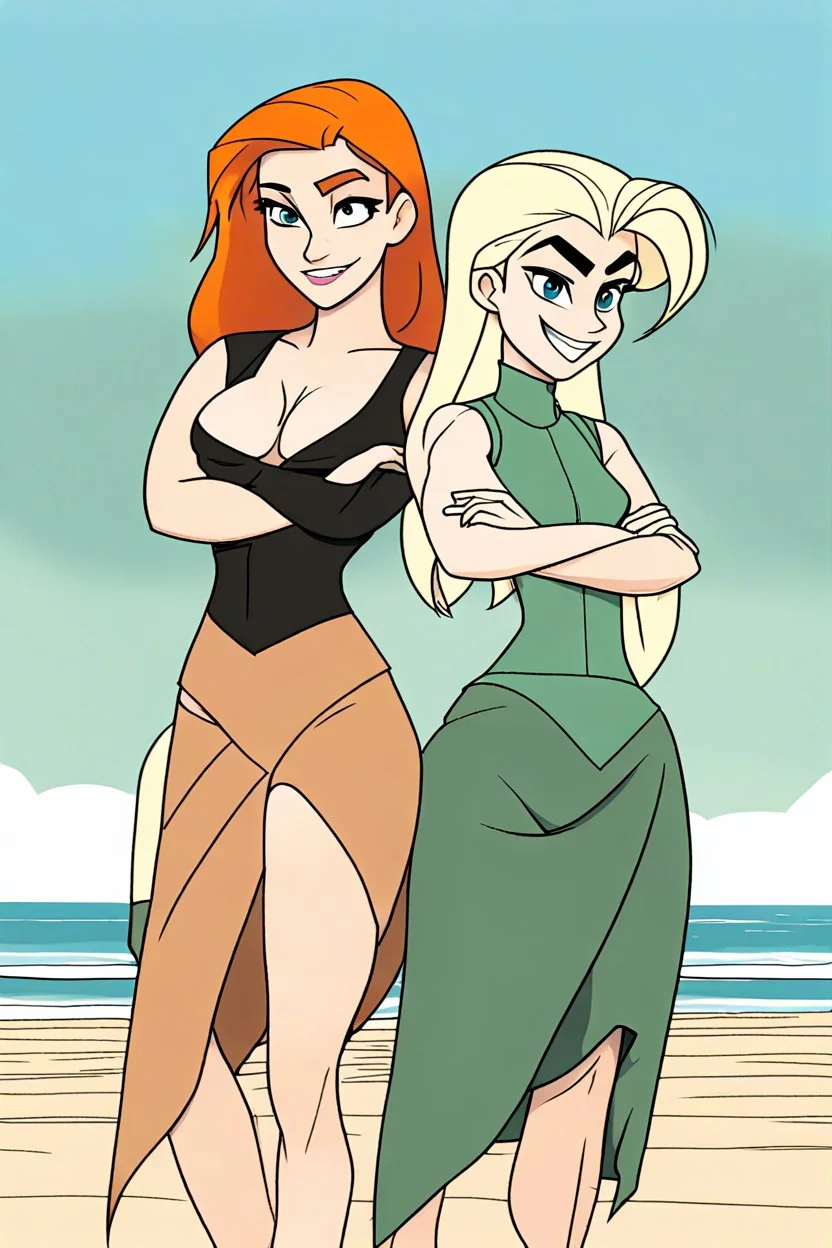 [lesbians on the beach] Kim Possible And Elsa