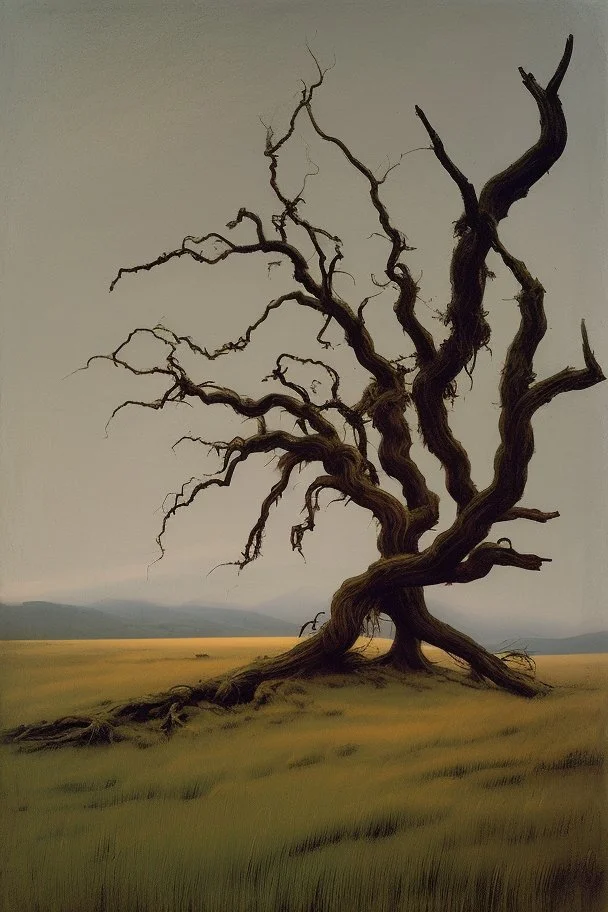 grass with dead tree by Andrea del sarto