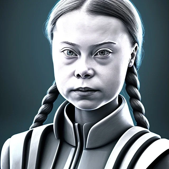 portrait Greta Thunberg as a star trooper