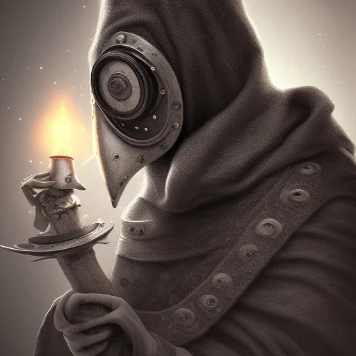 plague doctor, horror, hyperrealism, masterpiece, expert, 8K, dramatic lighting, sharp focus, dark, black