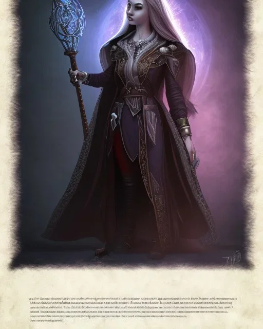 D&D character, female, vampire, druid, galaxy cloak