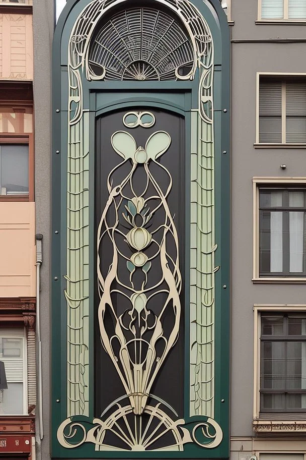 the design of the pedestrian street environment in the Art Nouveau style and fabulous style