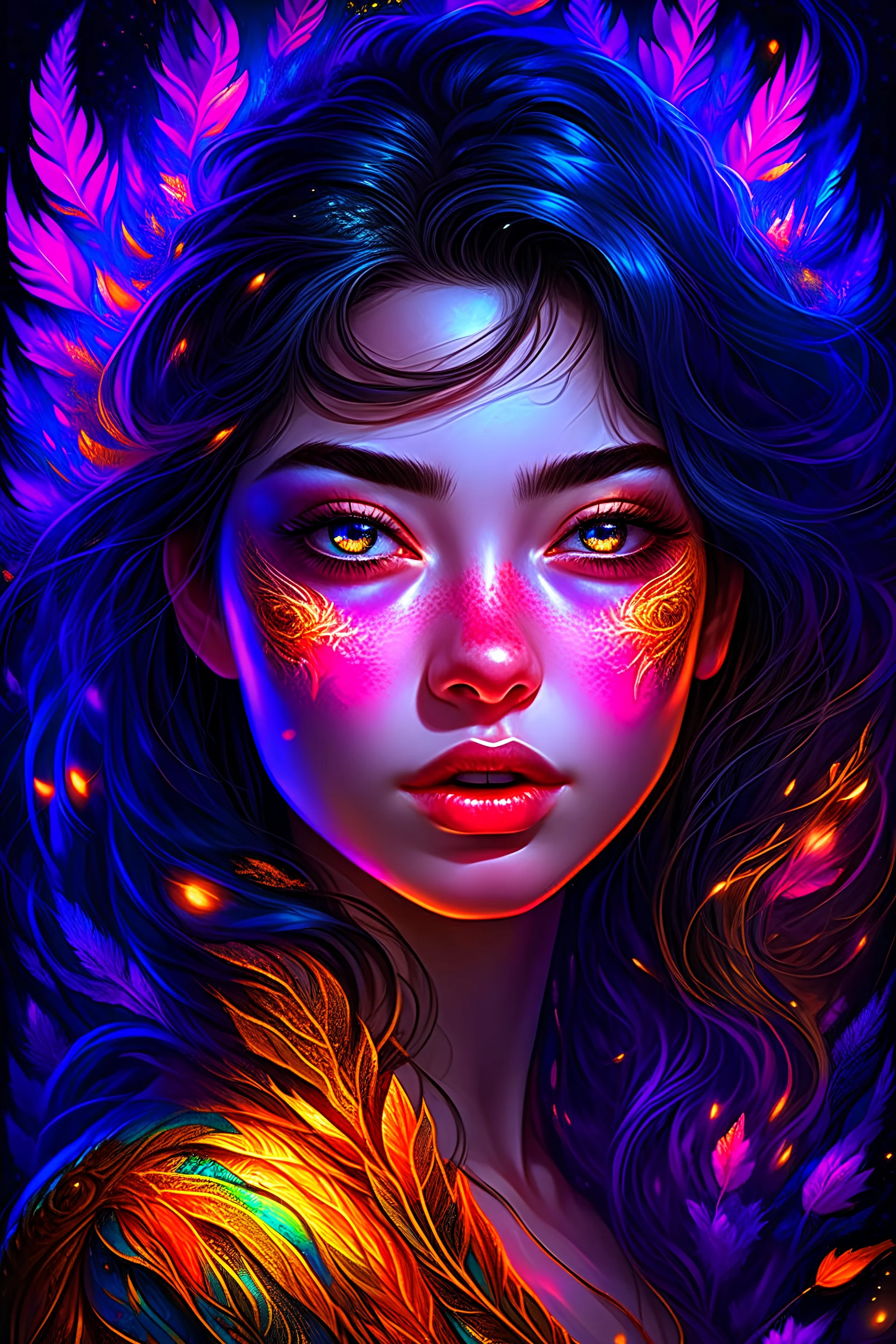 beautiful woman on her back, beautiful face, beautiful eyes, purple eyes, black hair,dark background, clean design, epic Instagram, artstation, splash of colorful paint, contour, hyperdetailed intricately detailed, unreal engine, fantastical, intricate detail, splash screen, complementary colors, fantasy concept art, 8k resolution, pale skin, twilight, extreme quality, extremely detailed, ultra-detailed face, ultra hd 8k, the head must be on the freame, stand