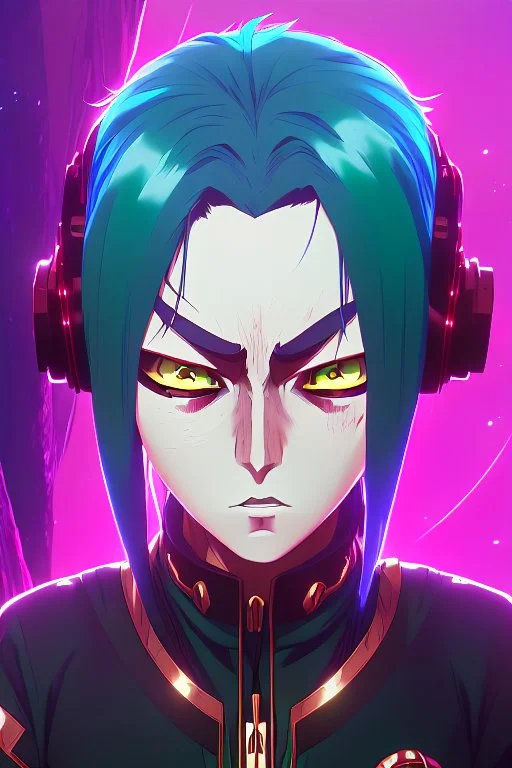 90s anime sci fi green hair space Captain girl blood on face scared, rattled and shook, violent atmosphere, retro manga style, hyper detailed, Japanese horror, junji ito,