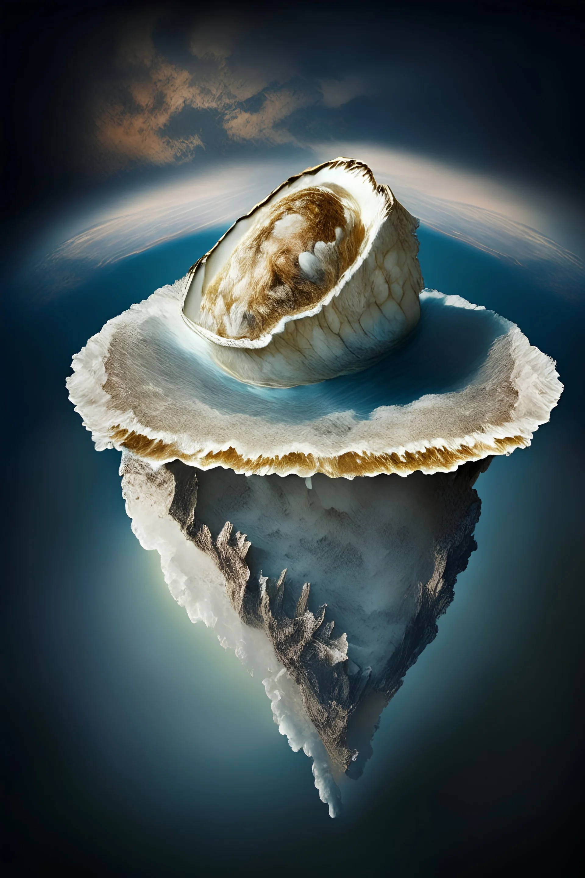 oyster on top of earth