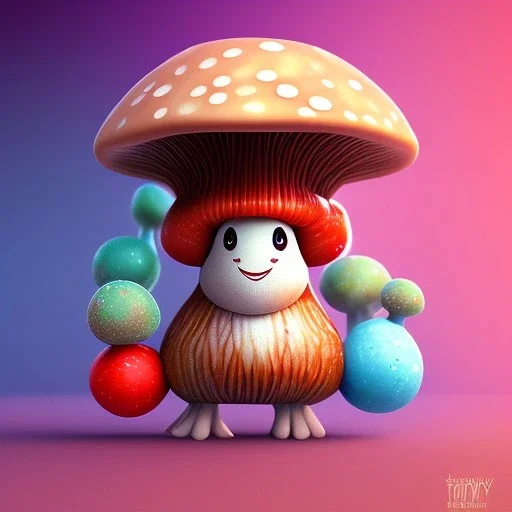 mushroom with cute face