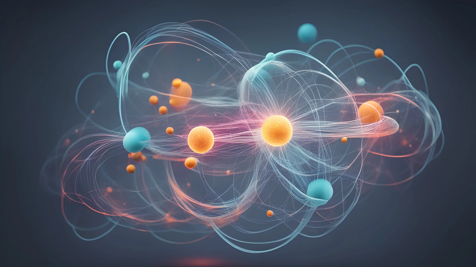 abstract image of data flowing from atom into database