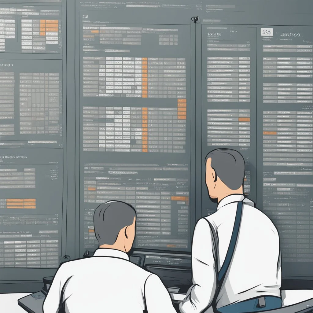 operators looking at a huge maintenance schedule